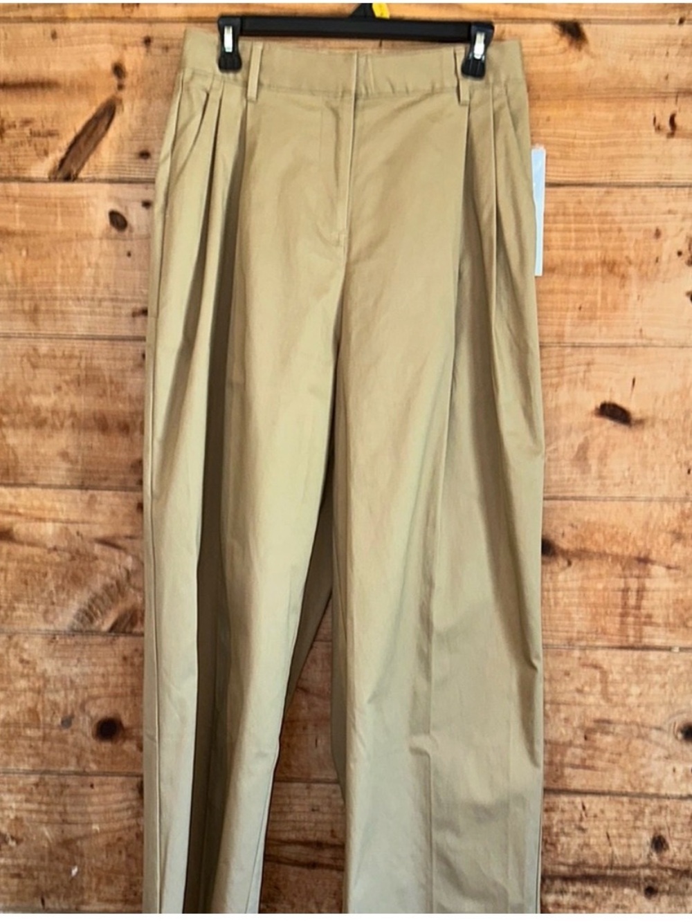 NWT New! Good American 90’s pleated khaki trousers cotton pants 6/28 - Picture 5 of 10